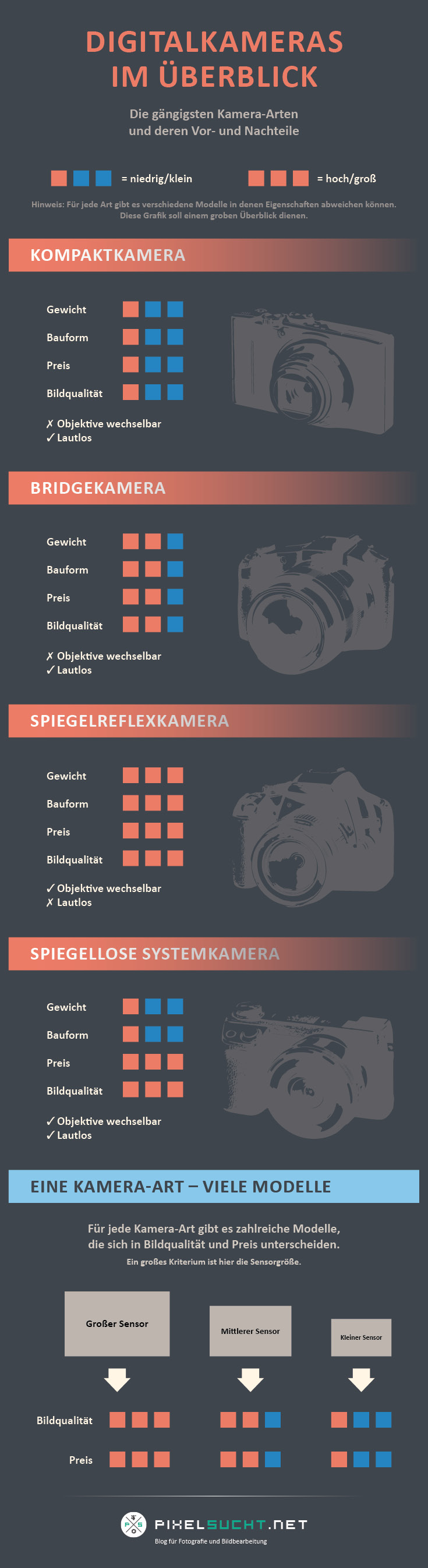 Infografik Kamera-Arten